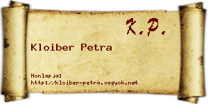 Kloiber Petra névjegykártya